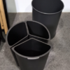 Balde Reciclage Negro con 3 Separadores Negros